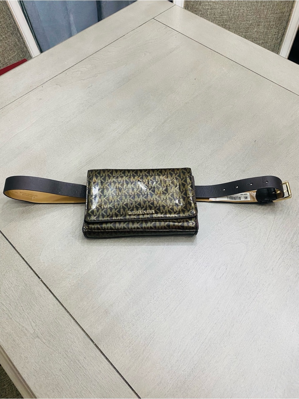 Michael Kors Brown/Gold Monogram Belt Bag